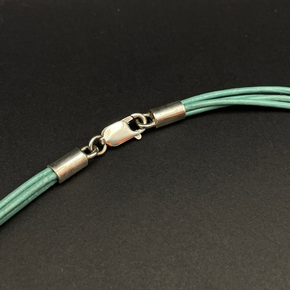 Manos Andinas Statement Necklace Sterling Turquoise Inlay Chilean Art Jewelry - Picture 9 of 13